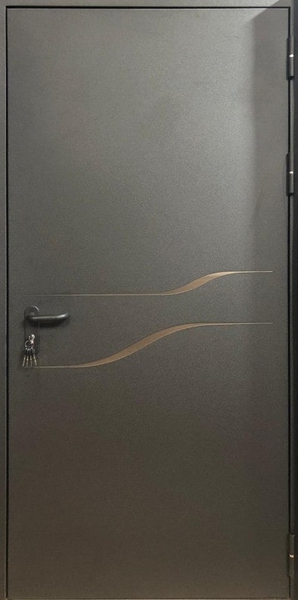 Внешняя сторона Однопольная глухая противопожарная дверь EI 60 с лазерной резкой (27)