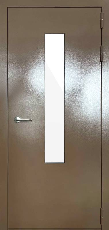 Техническая дверь с остеклением и доводчиком Техническая дверь с остеклением и доводчиком