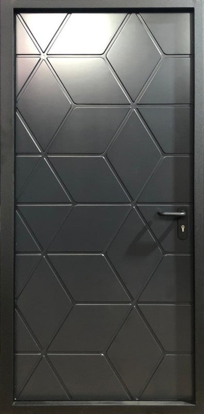 Внутренняя сторона Однопольная глухая противопожарная дверь EI 60 с лазерной резкой (27)